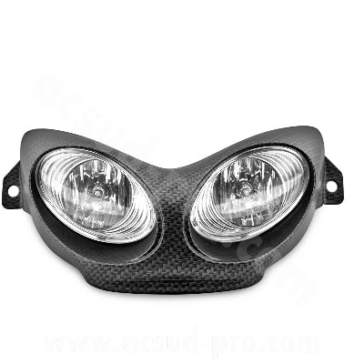 DOUBLE OPTIQUE SCOOT ADAPT. MBK NITRO / YAMAHA AEROX CARBONE MAT TRESSE (HOMOLOGUE CE)
