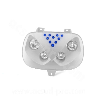 DOUBLE OPTIQUE TNT 4 LAMPES HALOGENE + LEDS ADAPT. MBK 50 BOOSTER 1999-2003 / YAMAHA 50 BWS 1999-2003 BLANC