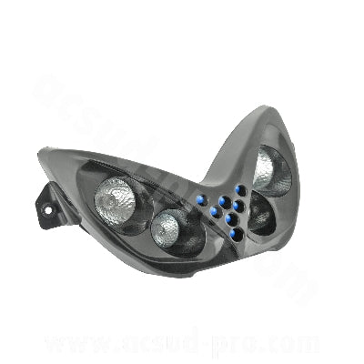 DOUBLE OPTIQUE TNT 4 LAMPES HALOGENE + LEDS BLEU ADAPT.MBK NITRO / YAMAHA AEROX NOIR