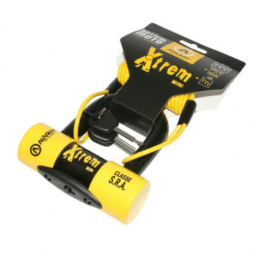 ANTIVOL U / BLOQUE DISQUE AUVRAY XTREM MINI 52 x 65 mm DIAM 16mm AVEC CORDON DE RAPPEL (CLASSE SRA) (3 CLES)