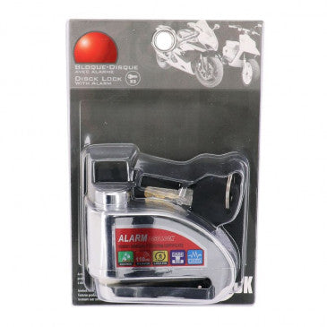 ANTIVOL BLOQUE DISQUE P2R AVEC ALARME SONORE DIAM 6mm CHROME