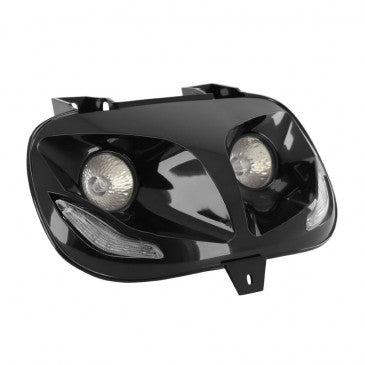 DOUBLE OPTIQUE SCOOT REPLAY RR8 POUR MBK 50 BOOSTER 1999>2003/YAMAHA 50 BWS 1999>2003 NOIR AVEC LEDS BLEU
