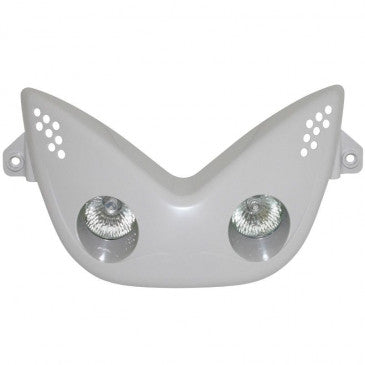 DOUBLE OPTIQUE SCOOT REPLAY RR POUR MBK 50 NITRO 1997>2012/YAMAHA 50 AEROX 1997>2012 BLANC