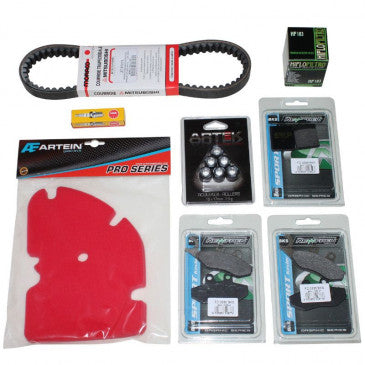 KIT ENTRETIEN MAXISCOOTER ADAPTABLE PIAGGIO 125 MP3 2006> (PACK 8 PIECES)