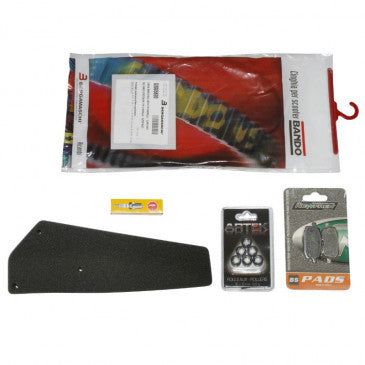 KIT ENTRETIEN SCOOT ADAPTABLE PEUGEOT 50 V-CLIC 4T 10 POUCES (PACK 5 PIECES)