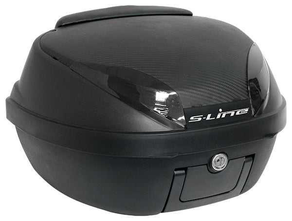 S-Line - Top Case 42L Noir Mat / Carbone 40x49x31cm Platine, Dosseret et Poignée