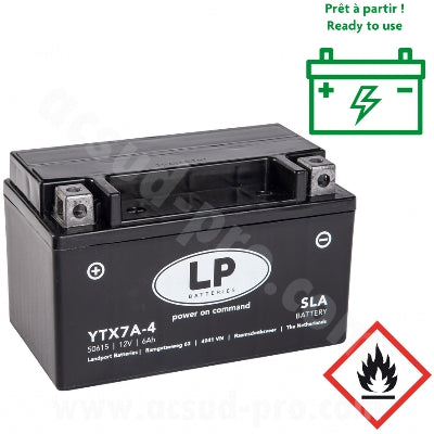 BATTERIE LANDPORT LTX7A-4 12V 6AH SANS ENTRETIEN SLA/TECHNOLOGIE AGM ( YTX7A-BS )