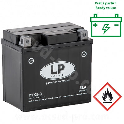 BATTERIE LANDPORT LTX5-3 12V 4A SANS ENTRETIEN SLA/TECHNOLOGIE AGM ( YTX5L-BS )