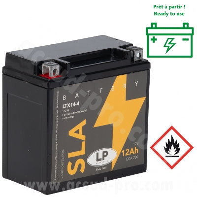 BATTERIE LANDPORT LTX14-4 12V 12A SANS ENTRETIEN SLA/TECHNOLOGIE AGM ( YTX14-BS )