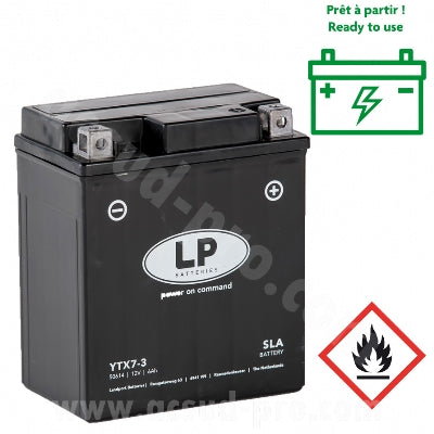 BATTERIE LANDPORT LTX7-3 12V 6A SANS ENTRETIEN SLA/TECHNOLOGIE AGM ( YTX7L-BS )