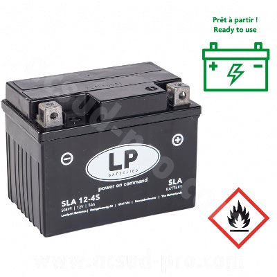 BATTERIE LANDPORT SLA 12-4S 12V 5A SANS ENTRETIEN SLA / TECHNOLOGIE AGM ( YTX4L-BS / YB4L-B )