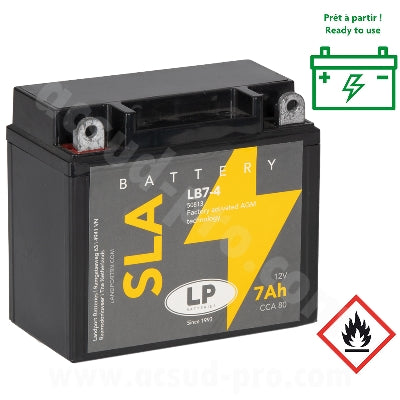 BATTERIE LANDPORT LB7-4 12V-4 12V 7A CCA80 SLA SANS ENTRETIEN 137 X 75 X 124