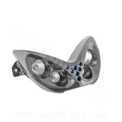 DOUBLE OPTIQUE TNT 4 LAMPES HALOGENE + LEDS BLEU ADAPT. MBK NITRO / YAMAHA AEROX IMIT CARBONE