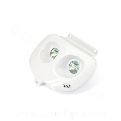 DOUBLE OPTIQUE TNT HALOGENE ADAPT. MBK 50 BOOSTER 1999-2003 / YAMAHA 50 BWS 1999-2003 BLANC
