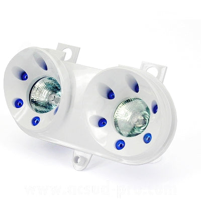 DOUBLE OPTIQUE TNT HALOGENE SPACE ADAPT. YAMAHA ROCKET BLANC / BLEU