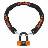 ANTIVOL A CHAINE ARMLOCK CK2 NOIR/ORANGE 1.20M MAILLON DIAM 10 mm AVEC U 52 x 65 mm (DIAM 16 mm)