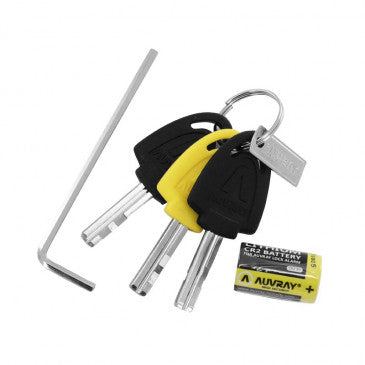 ANTIVOL BLOQUE DISQUE AUVRAY B-LOCK AVEC ALARME SONORE DIAM 6mm JAUNE