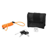 ANTIVOL BLOQUE DISQUE P2R AVEC ALARME SONORE DIAM 10mm 110dB CHROME AVEC CORDON DE RAPPEL (DIMENSIONS 93 x 47 x 75 mm)