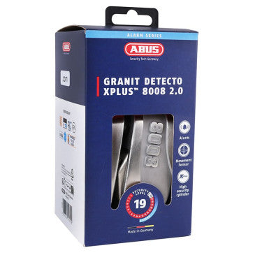 ANTIVOL BLOQUE DISQUE ABUS GRANIT 8008 AVEC ALARME SONORE 100Db DIAM 16mm INOX (CLASSE SRA)