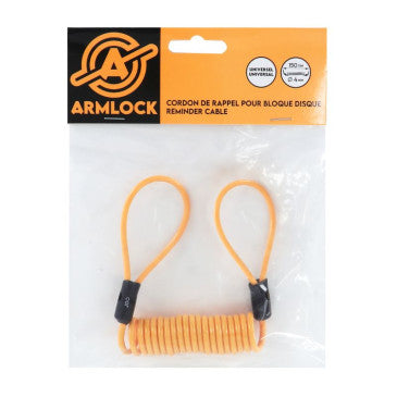 CORDON DE RAPPEL ARMLOCK 1.50M (DIAM 4 mm) ORANGE POUR ANTIVOL BLOQUE DISQUE