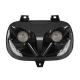 DOUBLE OPTIQUE SCOOT REPLAY RR8 POUR MBK 50 BOOSTER 1999>2003/YAMAHA 50 BWS 1999>2003 NOIR AVEC LEDS BLEU