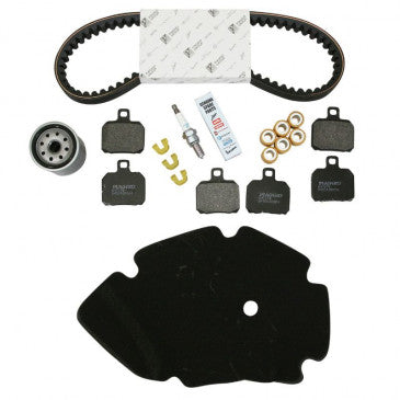 KIT ENTRETIEN MAXISCOOTER ORIGINE PIAGGIO 125 X9 1998>2005 (AVEC GUIDES VARIATEUR) (AVEC 3 JEU DE PLAQUETTES BREMBO)