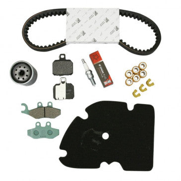 KIT ENTRETIEN MAXISCOOTER ORIGINE PIAGGIO 125 X-EVO 2007>, X8 2004>2006 (AVEC GUIDES VARIATEUR) (AVEC PLAQUETTES AR BREMBO )