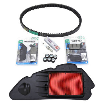 KIT ENTRETIEN MAXISCOOTER ADAPTABLE HONDA 125 FORZA 2015>2019 (PLAQUETTE ORGANIQUE) (PACK 6 PIECES)