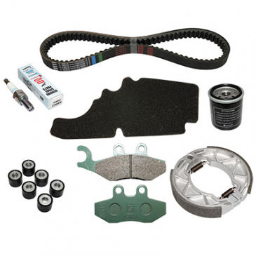 KIT ENTRETIEN MAXISCOOTER ORIGINE PIAGGIO 125 FLY 4T 2006> (AVEC GUIDES VARIATEUR)