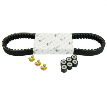 KIT TRANSMISSION (COURROIE, GALETS, GUIDES) ORIGINE PIAGGIO 125 FLY 2006>, LIBERTY 2006>2015 ET4 1998>2005, VESPA LX 2006>09, VESPA-S 2007>/APRILIA 125 SR MOTARD, SPORT CITY-ONE -1R000432-