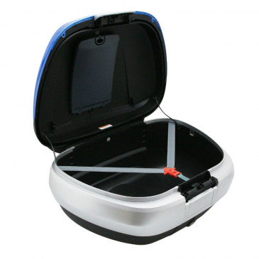 TOP-CASE 50L AVEC SUPPORT ORIGINE PIAGGIO 300-500 MP3 2014>2017 BLEU LAGON 261/A