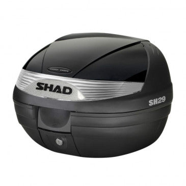 SHADEN STOCK TOP CASE SHAD SH29 NOIR 29L AVEC PLATINE POUR SCOOTER/MAXISCOOTER (CONTENANCE 1 CASQUE INTEGRAL + 1 PAIRE DE GANTS) (L40xH30xP38cm)