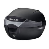 TOP CASE SHAD SH33 NOIR 33L AVEC PLATINE POUR SCOOTER/MAXISCOOTER (CONTENANCE 1 CASQUE INTEGRAL + ACCESSOIRES) (L43xH31xP42cm)