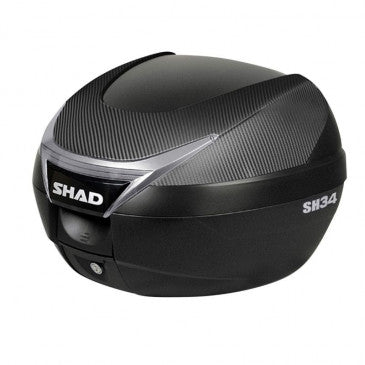 TOP CASE SHAD SH34 NOIR/CARBONE 34L AVEC PLATINE (CONTENANCE 1 CASQUE INTEGRAL + ACCESSOIRES) (L42xH31xP43cm)