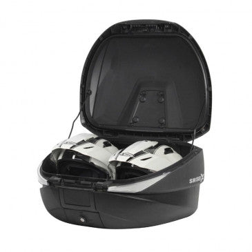 TOP CASE SHAD SH58X EXPANDABLE NOIR/CARBONE 58L AVEC PLATINE (3 VOLUMES POSSIBLES 46/52/58L) CONTENANCE 2 CASQUES INTEGRAUX (L61xH27xP48cm)